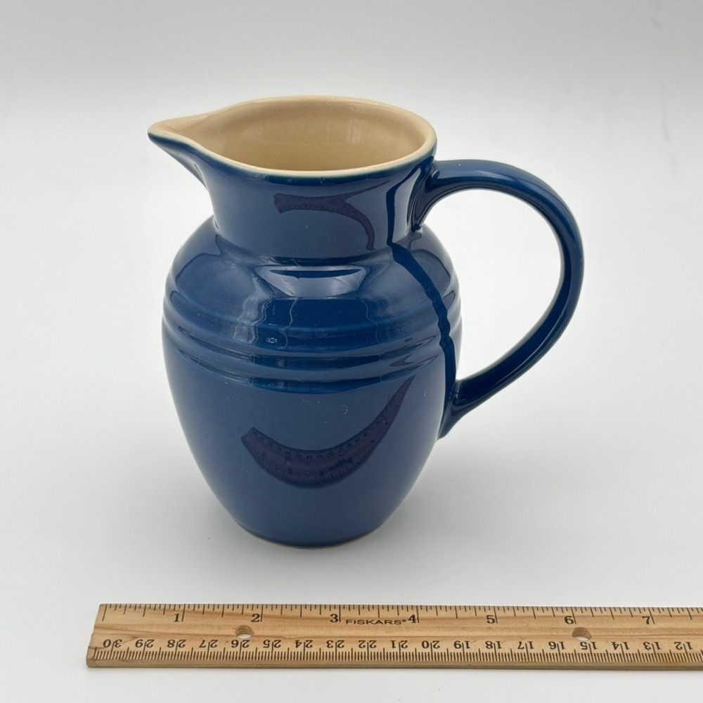 Le Creuset Cobalt Blue Stoneware Pitcher 0.7L 24oz French Country Creamer Jug